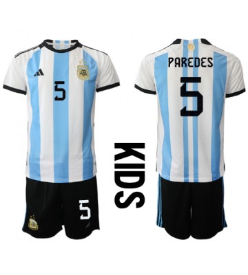 Argentina Leandro Paredes #5 babykläder Hemmatröja barn VM 2022 Korta ärmar (+ Korta byxor)